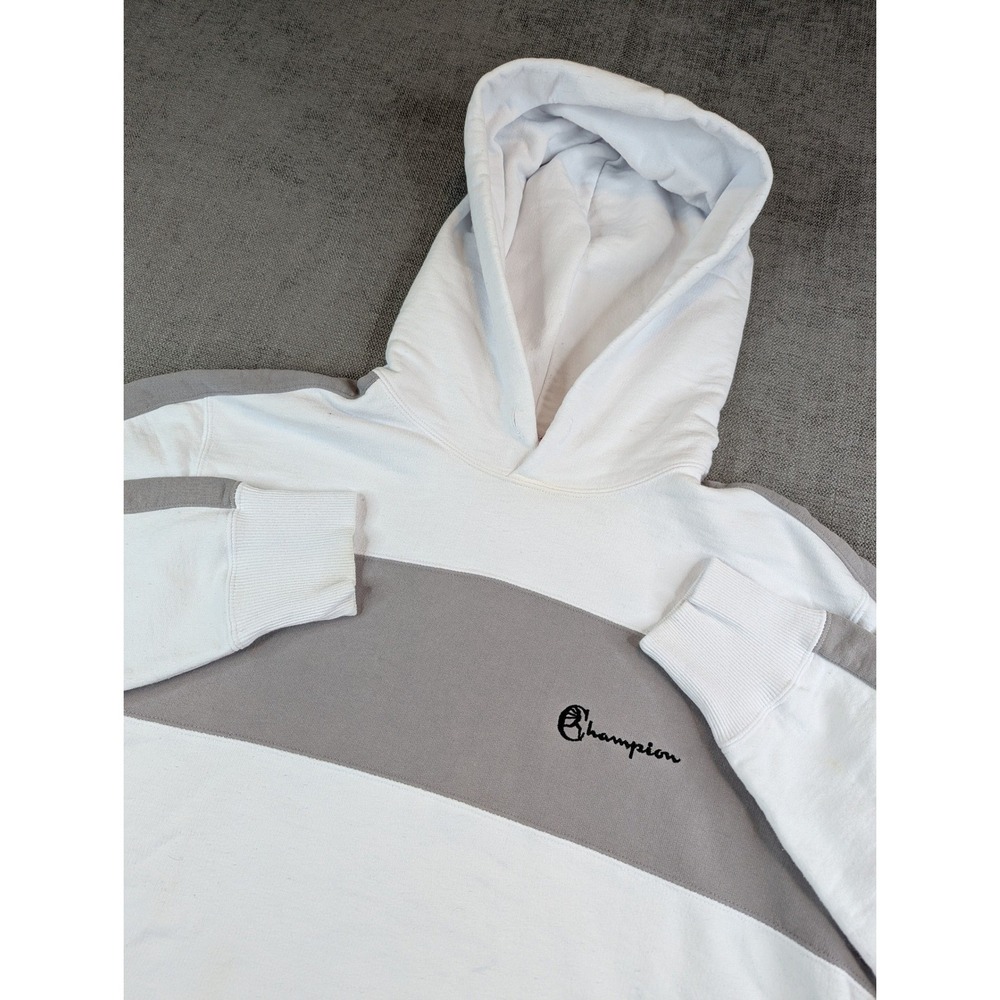 Champion x Todd Snyder Hoodie Mens L White Grey Colorblock Sweatshirt Pullover